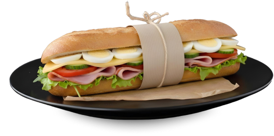 Sandwich club préparé dans notre sandwicherie à Tubize